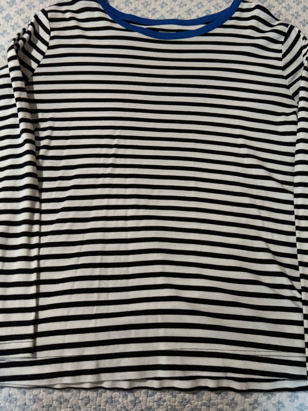 Women’s Size XL Duluth Striped Long Sleeve Tee with Blue Trim